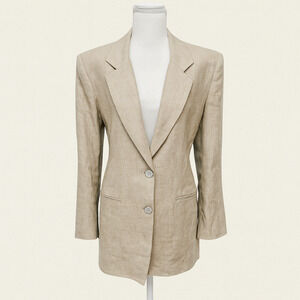 Jennifer Moore 10 Linen Blazer Oversized Beige Minimalist Jacket Quiet Luxury